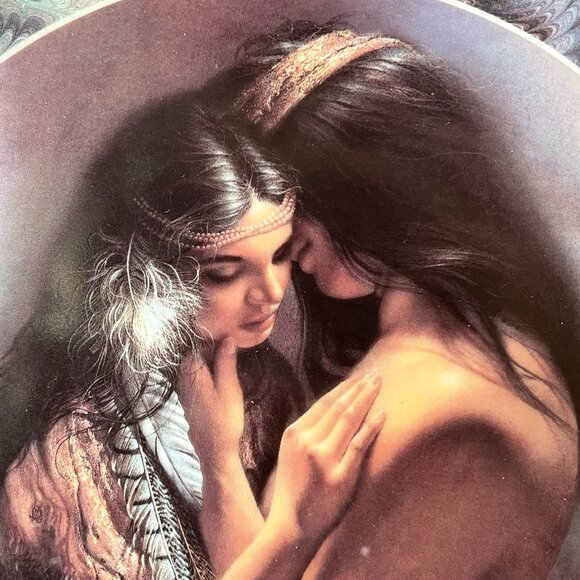 Lee Bogle The Embrace Plate #3 in Soul Mates Collection Native American 1995 - Picture 3 of 9